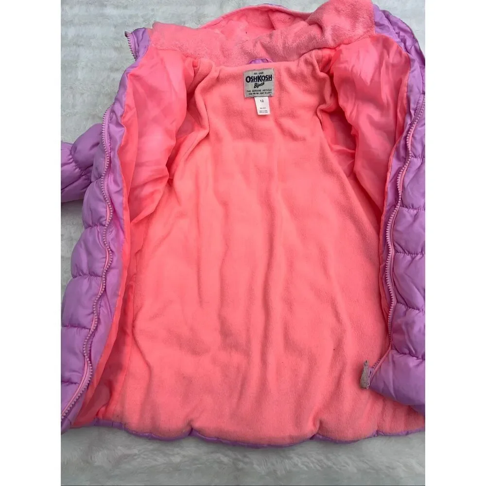 Oshkosh B'gosh Pink Girls puffer coat Size 12 Y